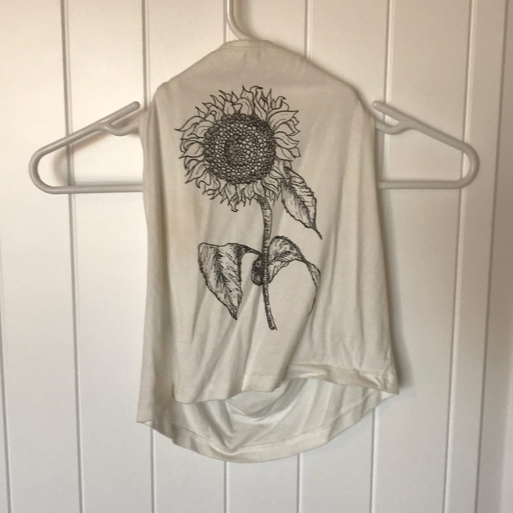 John Galt Flower halter crop top